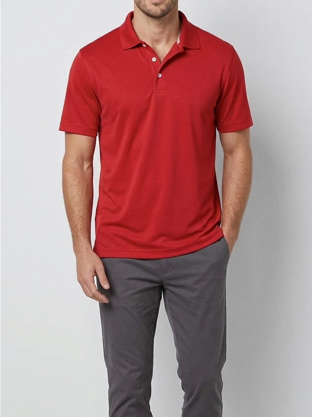 Amazon Essentials Men's Red Performance Polo - Size Medium
